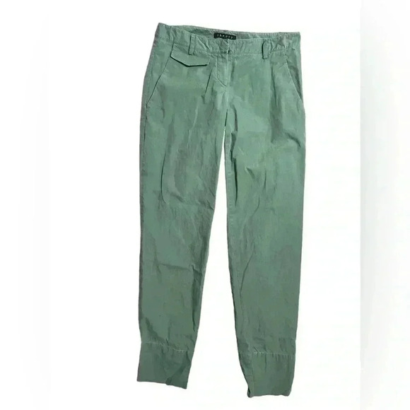Theory Straight Leg Green Pants Size 2 - Picture 1 of 5